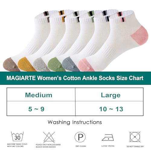 Image of MAGIARTE Womens Cotton Ankle Socks Low Cut Athletic Casual Mutil Color No Show Running Socks for Women