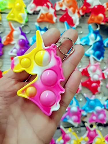 Roaqua 50 Packs Unicorns Push Fidget Bubble Bulk Mini Pop Fidget For Adult And Kids,Small Party Favors And Classroom Student Gift #TOP3