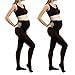 2 Pack of Mod & Tone Maternity Microfiber Opaque Tights, Wide Waist Band (L/XL, Black)