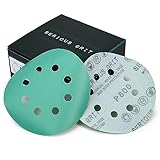 Serious Grit Sanding Discs 5 Inch 8 Hole 800 Grit - Heavy-Duty Hook & Loop Wet Dry Film Sandpaper Discs - Ultra Fine Sand Paper for Random Orbital Sanders - Wood, Automotive, Epoxy, etc - 50 Pack Box