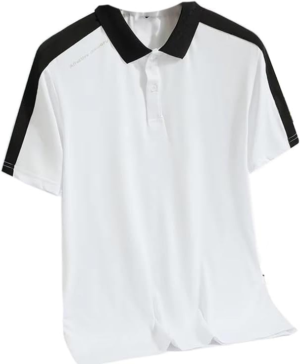 Men's Summer Breathable Quick Dry Short Sleeved Shirt Patchwork Polo T-Shirt