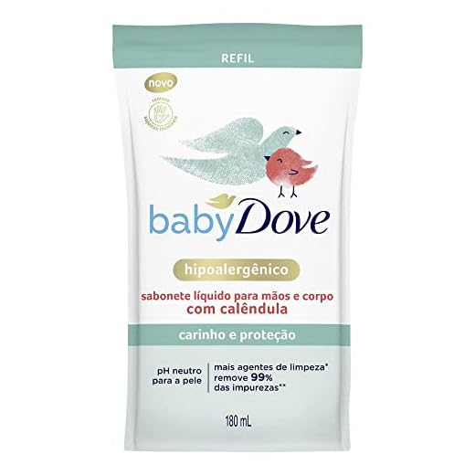 Sabonete Líquido com Calêndula Carinho e Proteção Mãos e Corpo Dove Baby Sachê 180ml Refil, Baby Dove