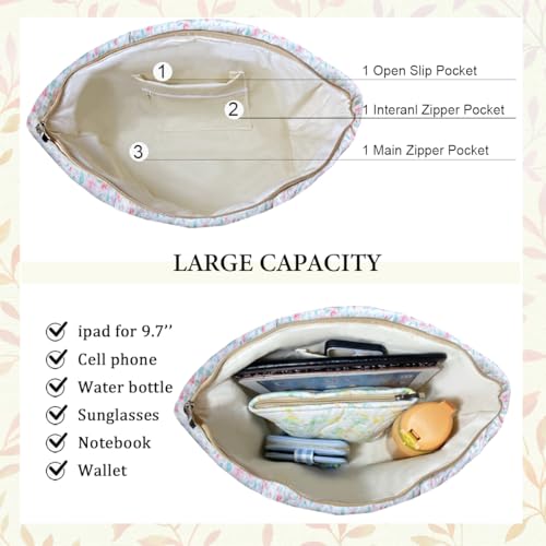 Image of Sunwel Fashion Top Zipper Floral Quilted Bag Small Tote Bag for Women