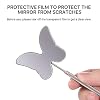 Cute Butterfly Lash Mirror for Eyelash Extensions, 2.5inch Stainless Steel Detachable Eyelash Makeup Mirror, Lash Extension Supplies, Rainbow Color