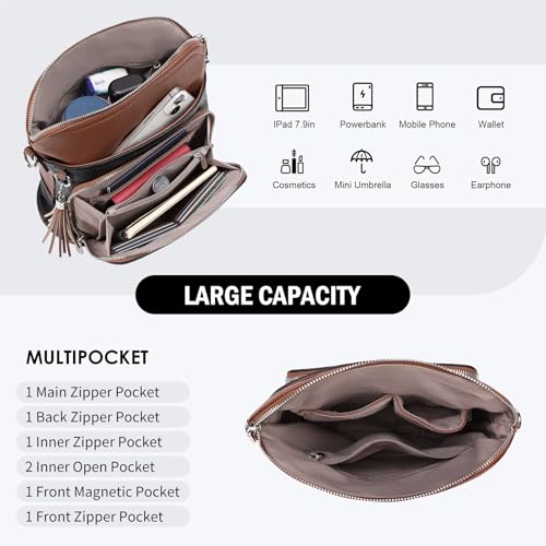 FALAN MULE Crossbody Bags for Women Trendy Soft Leather Hobo Purses Shoulder Handbags With Tassel3