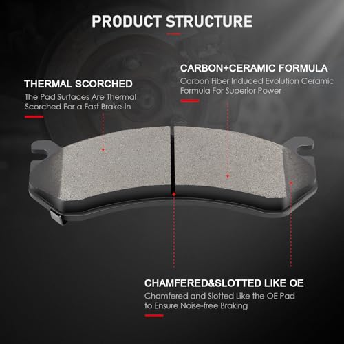Image of cciyu D785 Ceramic Rear Brake Pads Set fit For Cadillac Escalade ESV /EXT,For Chevy Avalanche 1500,Silverado 1500 HD,For GMC Safari,Sierra 1500 HD,Sierra 3500 HD,Yukon XL 2500,For Hummer H2