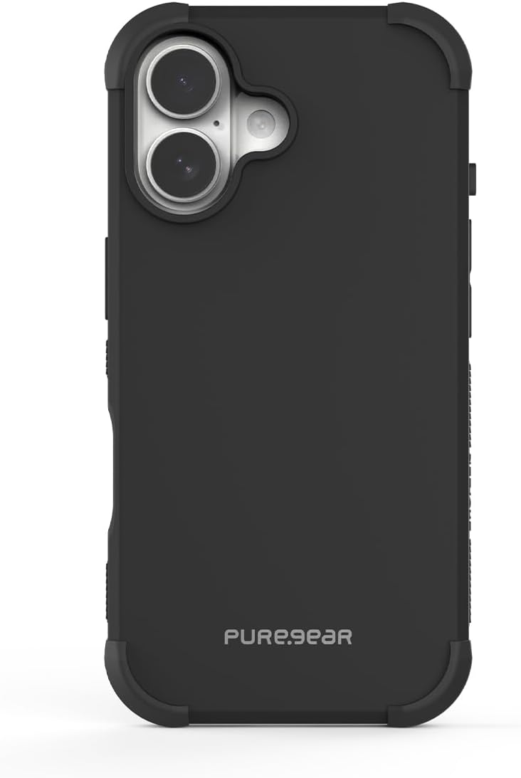 PureGear DualTek Magnetic Phone Case for Apple iPhone 16 (2024) 6.1", Military Tested and Approved Protection, Compatible with MagSafe Heavy-Duty Durable Protective iPhone 16 MagSafe Phone Case, Black