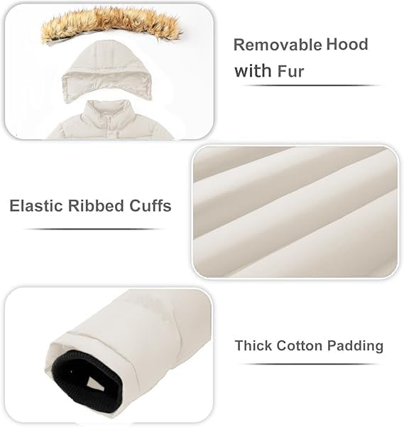 FARVALUE Women's Winter Coat Warm Parka Jacket Puffer Quilted Thicken Hooded Outerwear with Fur Trim - Image 4