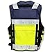 EXPLOSIV Reflektierende Multi-Taschen Security Sicherheitsweste, Größe M-2XL (verstellbar), navy-yellow (Hundeführer)