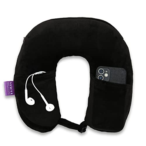 Image of Viaggi U Shape Super Soft Memory Foam Travel Neck Pillow for Neck Pain Relief Cervical Orthopedic Use Comfortable Neck Rest Pillow - Black