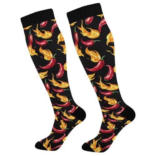 Image of Wusikd Pirate Skulls Compression Socks for Women and Men Circulation Cute Long Socks for Athletic Running 1