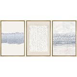 SIGNWIN Framed Canvas Print Wall Art Set Blue...