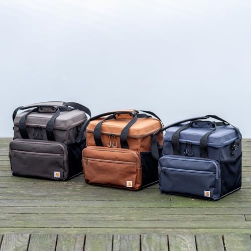 Carhartt Thick Foam Fully Insulated Cold Front Coolers, Premium Ice Retention, Durable Water Resistant Material W/Front Zippered Pocket, 24 Can Lunch Cooler, Tarmac by Carhartt - Image 9