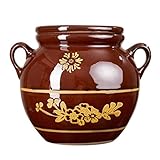 Schmalztopf Keramik Gärtopf Suppentopf Fetttopf: Marmeladentopf Sauerkrauttopf Marmeladendose Fettbehälter Honigtopf Gurkentopf Vorratsdose für Küche Schmalz Gurken Öl Behälter