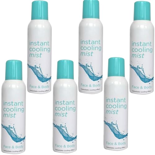 Pack of 6 Cooling Spray for Face and Body Instant Cooling Mist Spray For Face & Body Cooling Mist For Hot Weather and Portable Refreshment Anywhere.