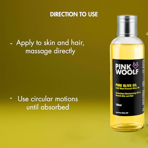 Image of Pink Woolf Olive Oil for Hair & Skin | Light & Quick-Absorbing | Ideal for Body Massage | 3 Bottle Pack