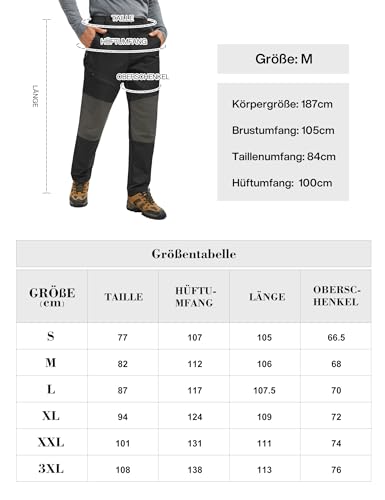Atforna Pantalones de senderismo impermeables para hombre, pantalones de trekking, pantalones funcionales, ropa de ciclismo con 4 bolsillos con cremallera, resistentes al viento, para ciclistas - imagen 7