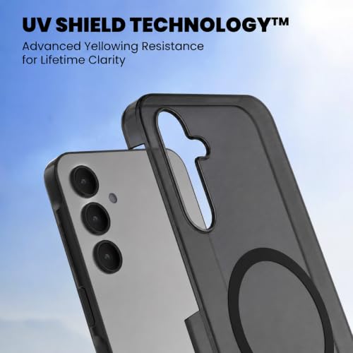 Image of DIZORO Matte Case for Samsung Galaxy A15 Compatible with MagSafe, Camera Lens Full Protection, Shockproof Translucent Frosted TPU Soft Phone Cover, Anti-Fingerprint-Black