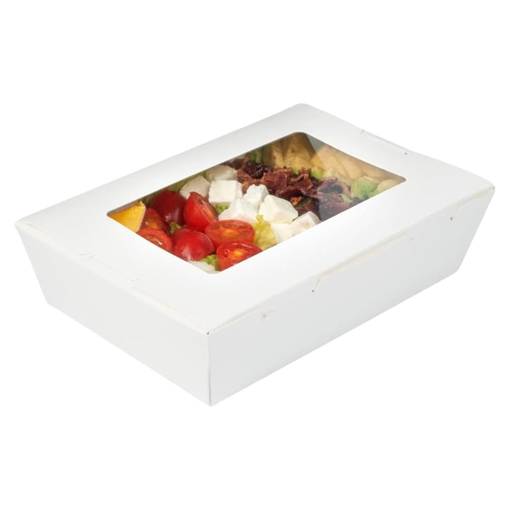 Whitedrop Sushi Box Food Container| Paper Serving Tray | Multi-Use Tray Food Box | Sushi Supply Disposable Takeaway | Lunch Box Storage | Perfect Size | 50 Packs