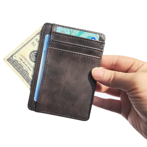 Wallet for Men and Women Slim Front Pocket Minimalist Leather RFID Blocking (Coffee)4