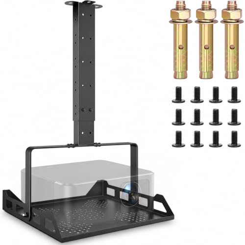 VexNook Beamer Halterung Decke Höhenverstellbar, Universal Beamer Deckenhalterung mit Kabelmanagement, Projektor Halterung Decke Tragkraft 10kg für Heimkino Büro Schule Schwarz