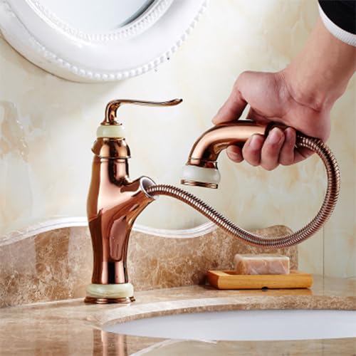 Robinet de cuisine mitigeur extractible doré SLT029P-R, fini le manque de place à l'évier