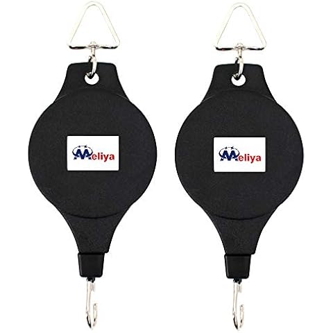 Meliya 2PCS Retractable Hanger Adjustable Heavy Duty Plant Pulley Hook for Hanging Planters Flower Basket Pots, Birds Feeder, Plant Grow Light Cover