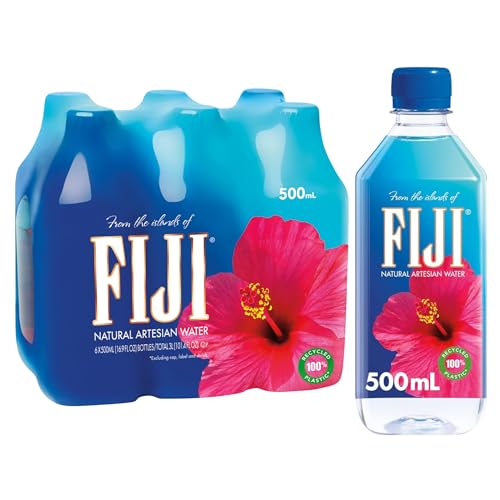 FIJI Natural Artesian Bottled Water 500 mL / 16.9 Fl Ounce (Pack ...