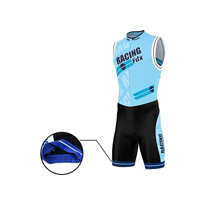 FDX Men Triathlon Tri Suit Padded Compression Running Swimming Cycling - Image 4