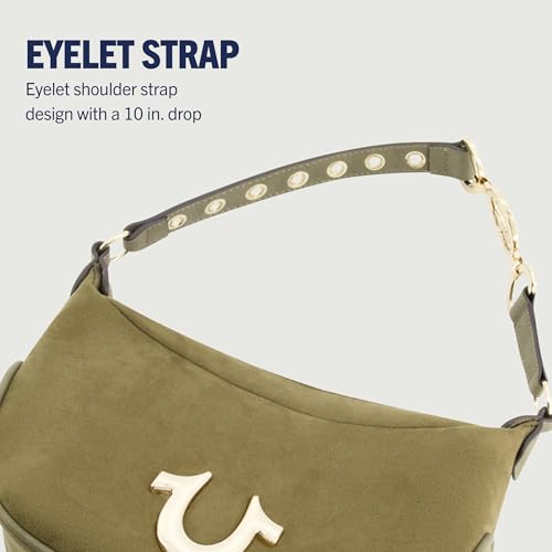 Image of True Religion Women's Shoulder Bag Purse, Hobo Handbag with Eyelet Strap