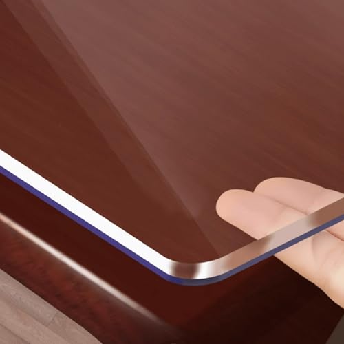 Protector de mesa transparente rectangular impermeable de PVC de 1,7 mm de grosor, protector de mesa de comedor transparente para comedor (145 x 160 cm)