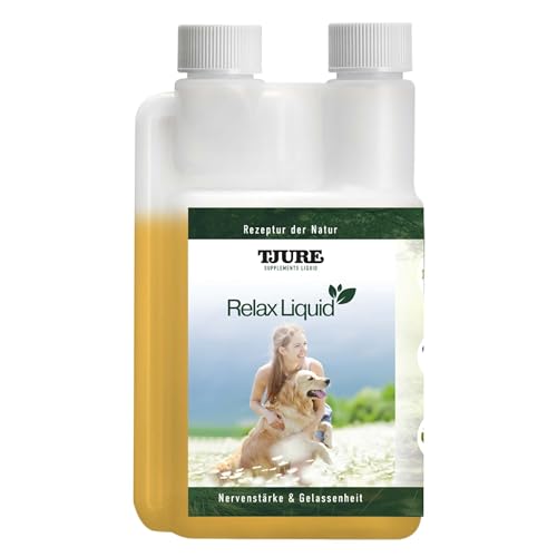 TJURE Relax Liquid für Hunde | 500 ml | Ergänzungsfuttermittel mit Kräuterextrakten | Zur Unterstützung von Ruhe & Ausgeglichenheit | Pflanzliche Rezeptur | Made in Germany