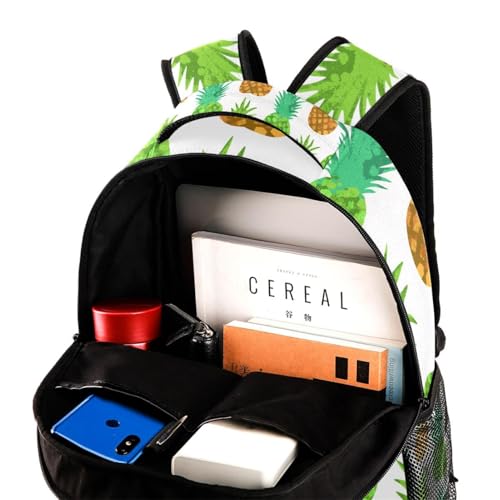 Sac à dos d'école ananas multicolore léger avec bretelles douces - 4