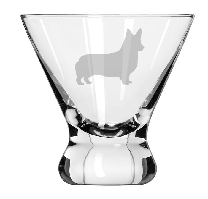 MIP 8 oz Stemless Martini Cocktail Glass Cosmopolitan Margarita Corgi