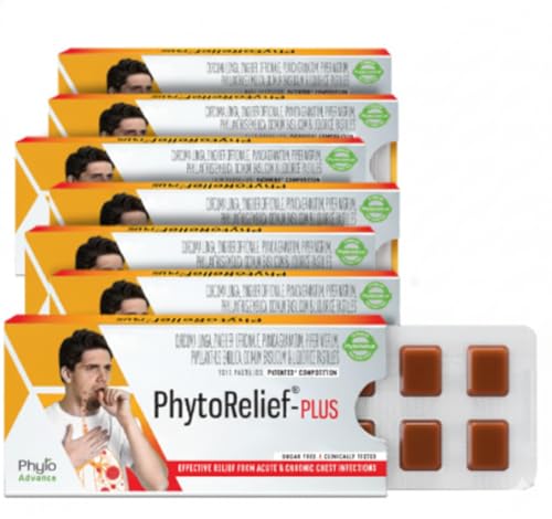 Image of PhytoRelief Plus is Natural & Sugar-Free | Quick Relief From Throat infection| prolonged Cold & Cough | Clinically Tested (7 Strips)