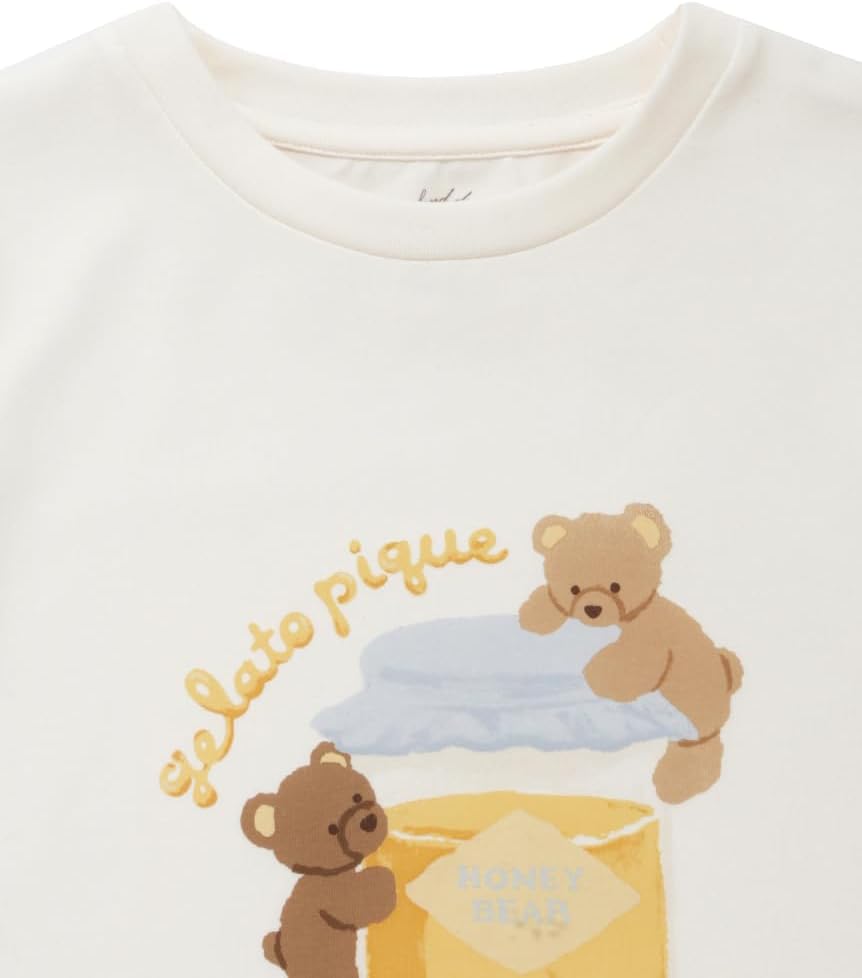 Amazon | [ジェラート ピケ] KIDSはちみつベア柄ワンポイントTシャツ
