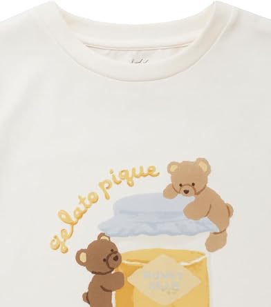 Amazon | [ジェラート ピケ] KIDSはちみつベア柄ワンポイントTシャツ