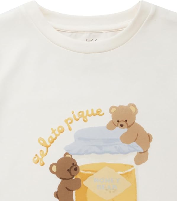 Amazon | [ジェラート ピケ] KIDSはちみつベア柄ワンポイントTシャツ