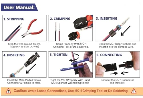 Image of BACKBONE Solar MC4 Connector Kit - 15 Pairs Male & Female for Solar Panel Cables | Waterproof, Durable & Easy-Install PV System Connectors (Pack Of 15)