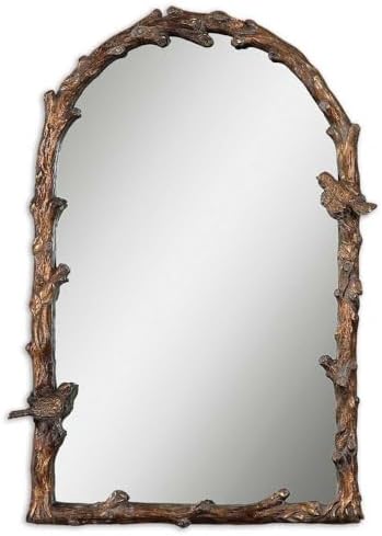 Uttermost Paza Gold 26" x 37" Songbirds Arch Wall Mirror