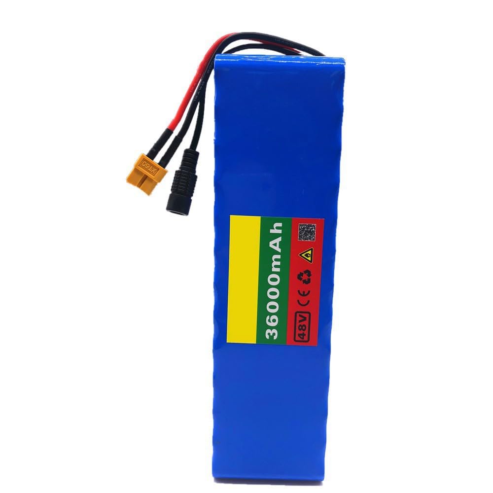 Batteria Al Litio Per Bici Elettrica Da 48V 36AH Batterie A Lunga Durata Per Scooter Elettrici 13S3P Batteria Per Monopattino Pieghevole Con Caricabatterie 48V,XT60+SM