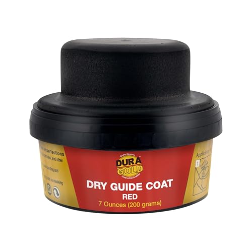 Image of Dura-Gold Premium Red Dry Guide Coat Kit, 7 Ounces (200 Grams) - Powder that Instantly Highlights Auto Bodyshop Repair Surface Imperfections, Identify Body Filler Pinholes, Sanding Scratches Defects