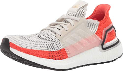 adidas Men's Ultraboost 19 Running Shoe, raw White/Active Orange, 8 M US