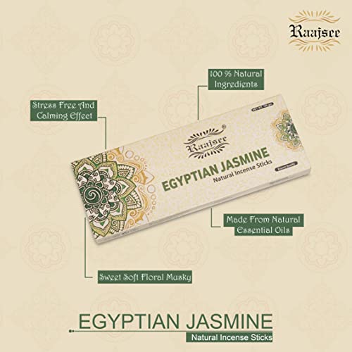 Raajsee RJ-01 Jasmine Flower Natural Incense Sticks 100 Gm Pack-100% Pure Organic Natural Hand Rolled Free From Chemicals-Perfect thumb #3