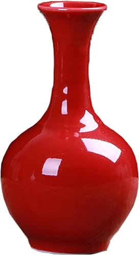 Miniatura 5 de ShengXia Mini jarrones rojos de cerámica - Jarrón floral de escritorio de oficina, florero de micropaisaje, adorno para decoración en casa, oficina,