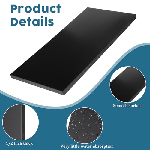 Image of 2 Pcs Hdpe Sheet 1 /2 inch Thick Size 6 inch x 12 inch High Density Polyethylene Board Solid Hard Plastic Block for Machining Home