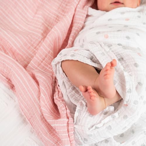 Image of aden + anais Essentials Muslin Swaddle Blankets for Baby Girls and Boys, Newborn Receiving Blanket for Swaddling, 100% Cotton Baby Swaddle Wrap, 4 Pack, Doll