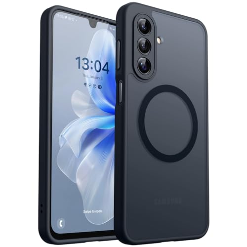 Image of CANSHN Designed for Samsung Galaxy A17-5G Case [Full Camera Protection] [Compatible with Magsafe] Translucent Matte Back Protective Phone Cover, Black