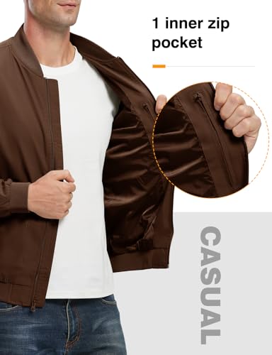Image of TBMPOY Men's Windproof Bomber Jackets Lightweight Track Jackets Windbreaker Outdoor Golf Fashion Coat
