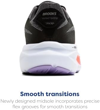 Woman running on a paved trail wearing the Brooks Women's Ghost 17, showing fit and heel cushioning in action.